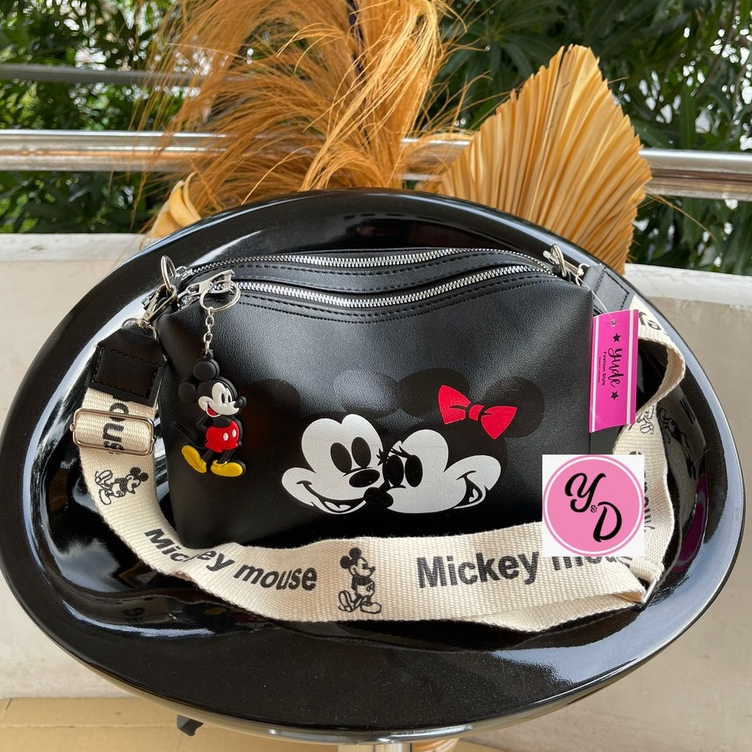 TAS SELEMPANG WANITA 2 RUANG MICKEY MOUSE / SLING BAG