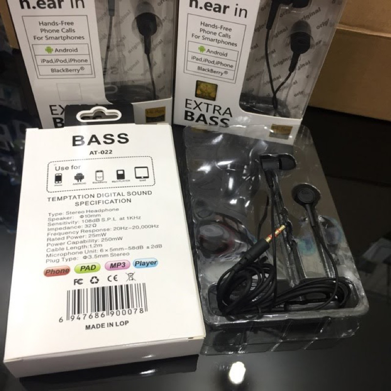 Headset S*NY AT-022 EXTRA BASS Handsfree Earphone