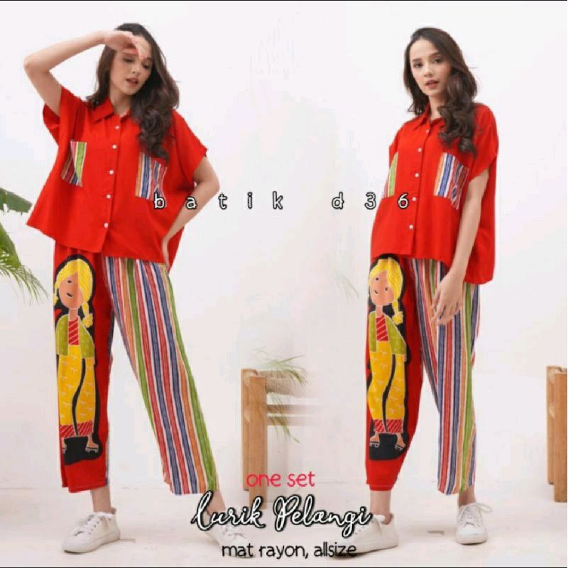 SETELAN WANITA TEJO LURIK PELANGI BRAND SEMERBAK BATIK ORIGINAL RAYON PREMIUM HIGH QUALITY SETELAN T
