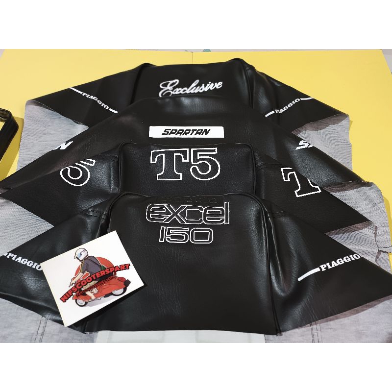 sarung cover tepong jok vespa exclusive Excel spartan T5 bahan bagus replika danmotor