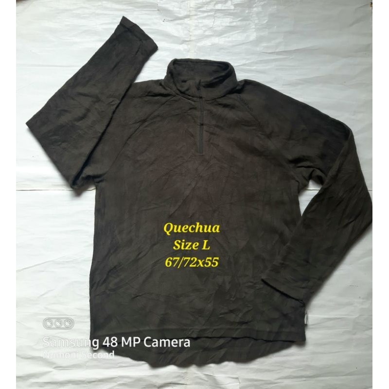 jaket quechua polar halfzip gunung outdoor lapangan