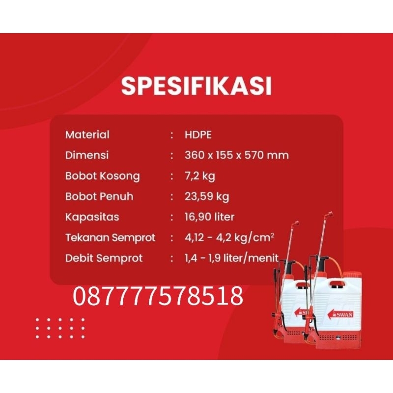 Sprayer Swan MTB 16  Sprayer Swan 2 In 1  Salat Semprot Hama