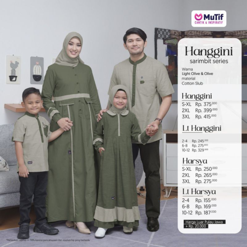 [COD] PROMO MUTIF HANGGINI - MUTIFMAN HARSYA || ORIGINAL || Sarimbit Mutif Hanggini Light Olive