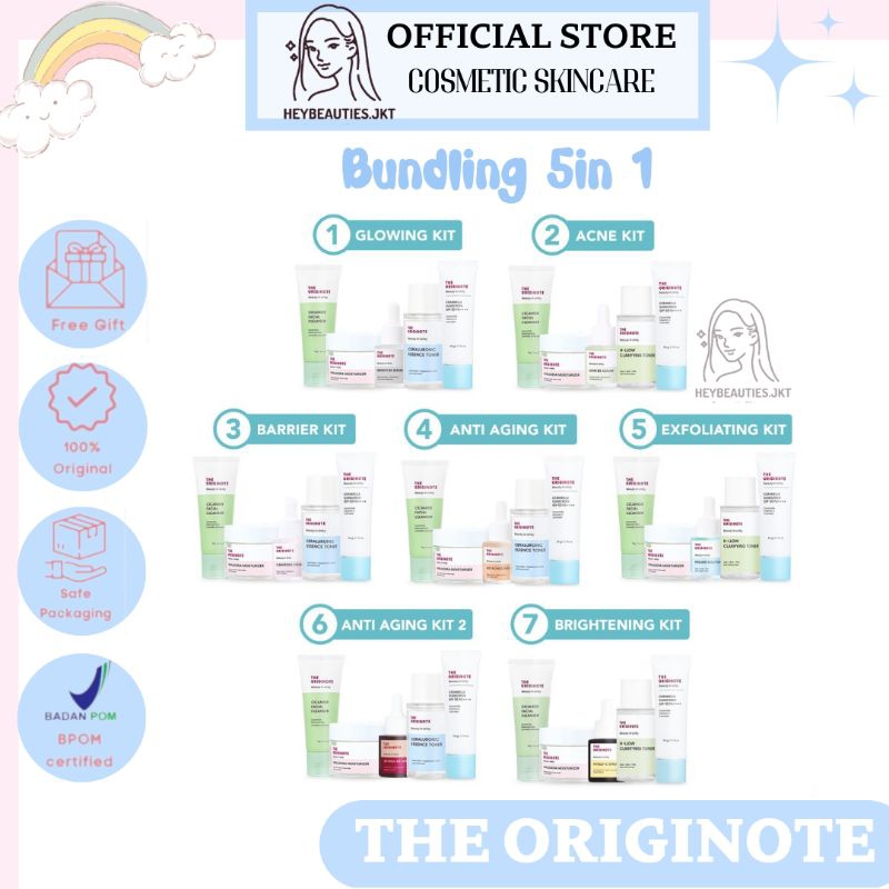 [READY STOCK] SPECIAL BUNDLE 5in1 The Originote Paket Skincare Face Wash Toner Serum Moisturizer Sun