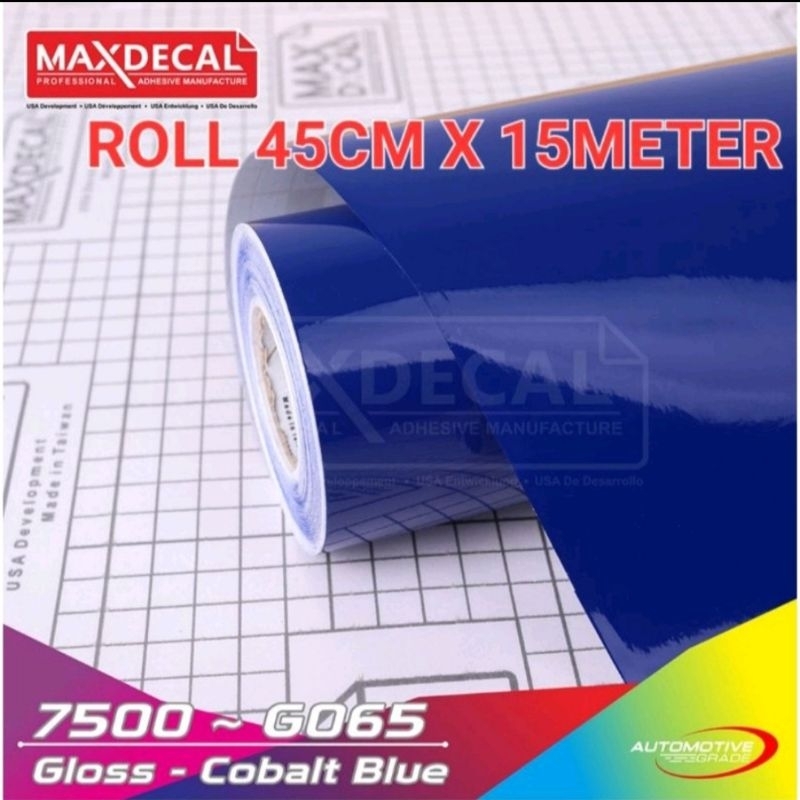 ROLL Sticker Maxdecal 7500 G065 Gloss Cobalt Blue 45cm × 15m ROLL