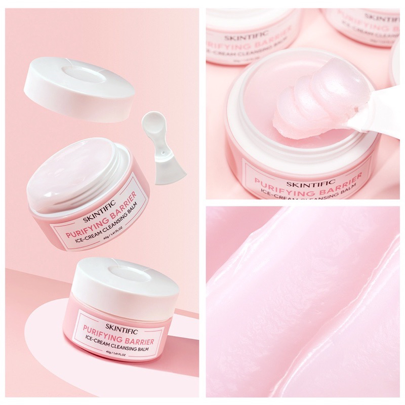 Purifying Barrier Ice Cream Cleansing Balm 40g Make Up Remover Pembersih Muka Cosmetics【bpom】