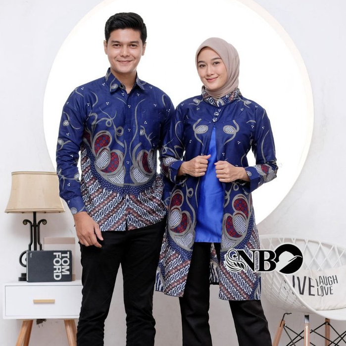 Batik Couple Modern Tunik Batik Wanita Atasan Batik Kerja Kantor Wanita