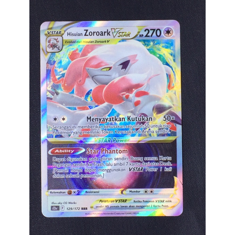 POKEMON TCG HISUIAN ZOROARK VSTAR RRR INDONESIA ORI