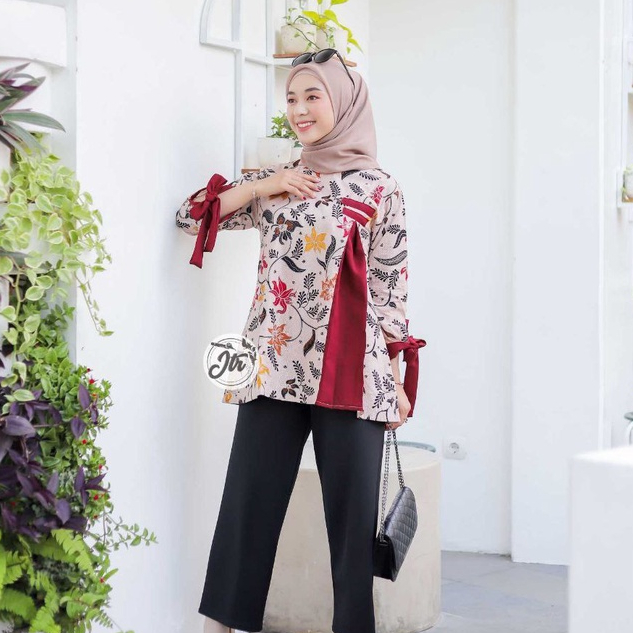 Blouse Batik Wanita Modern Lengan Panjang Premium | Blouse Batik Wanita Jumbo Modern Premium | Blous