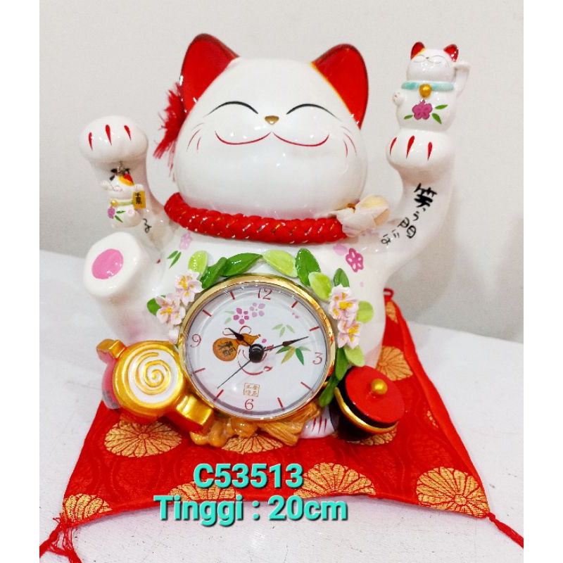 Manekineko Jam / Pajangan Kucing Hoki Jam / Manekoneki Jam / Neko / Lucky Cat