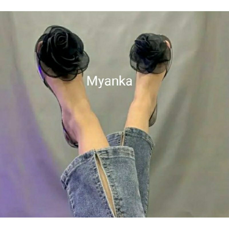 Myanka Jelly Shoes Flat Flowery