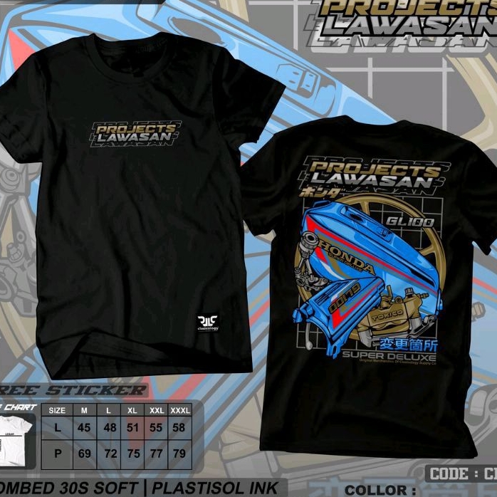 Kaos Honda GL 100 project lawasan original
