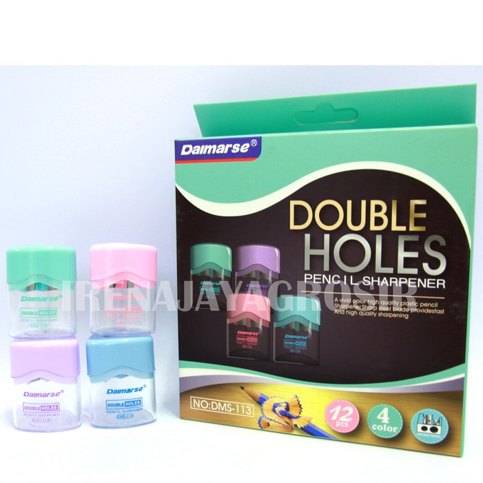 

(1pak/12pcs) DAIMARSE DMS-113 RAUTAN PENSIL SERUTAN 2 LUBANG MINI LUCU