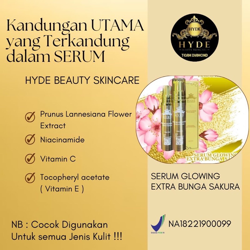 SERUM GLOWING SAKURA HYDE BEAUTY SKINCARE ORIGINAL 100% BPOM