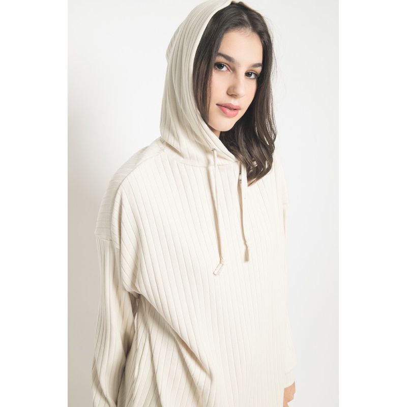 Jastip Camani Basic Premium Knit set with hoodie Cream