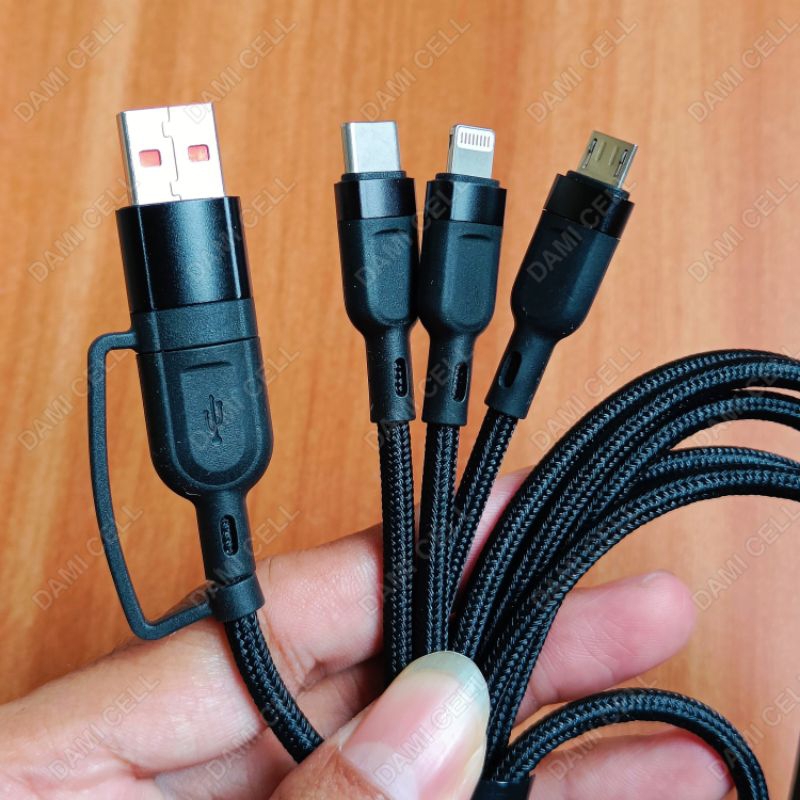 KABEL DATA 3IN2 PD SUPER FAST 6A ( Type-C + Lightning + Micro USB ) MCDODO CA-8800