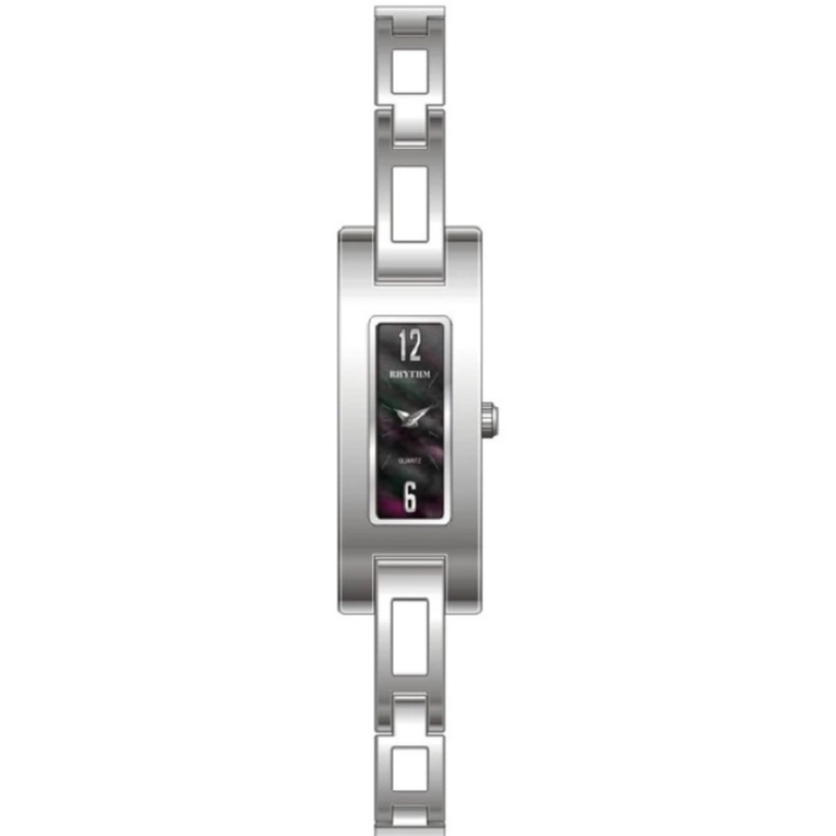 JAM TANGAN WANITA RHYTHM L1405 S02 SILVER STAINLESS STRAP
