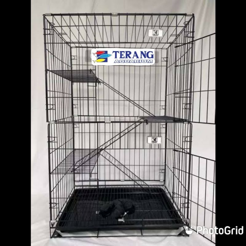 kandang besi kucing anjing kelinci 60cm tingkat 3