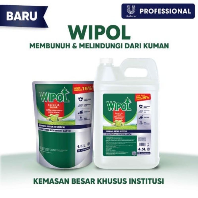 Wipol Karbol wangi dengan Pine Action, Wipol cemara 4.5 liter