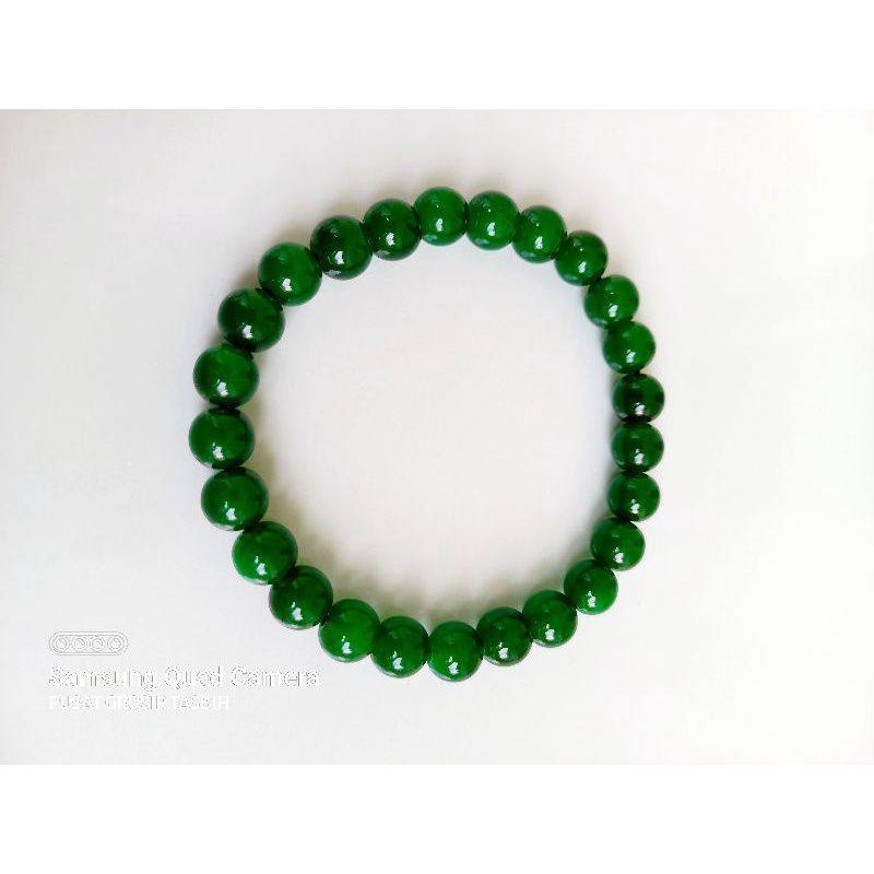Gelang batu giok hijau asli