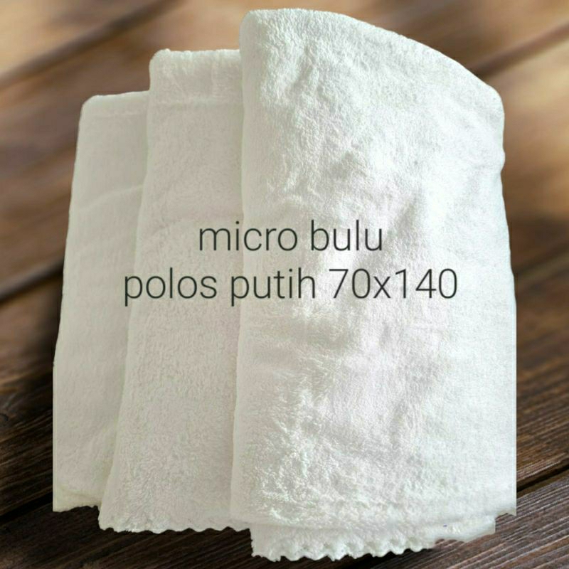 Handuk Mandi Dewasa Putih Polos/Handuk Dewasa Microfiber Premium uk 140×70/Handuk Putih Polos Dewasa