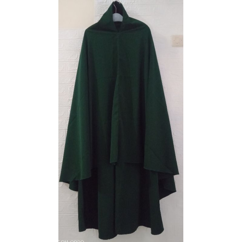 Gamis syar'i muslimah Hijau Botol Polos