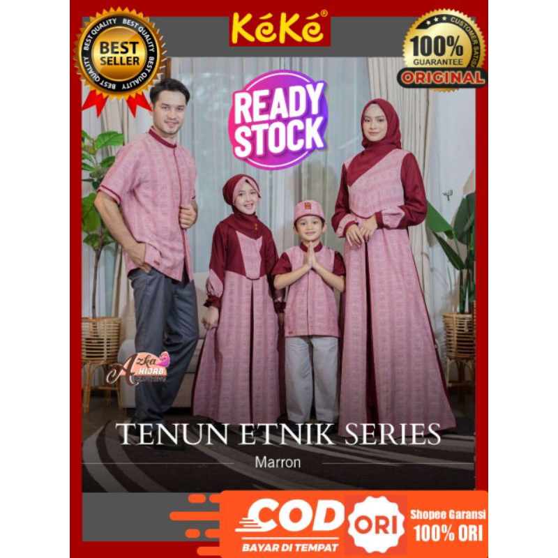READY STOCK SARIMBIT KEKE 2023 TENUN ETNIK SERIES MAROON / BAJU COUPLE KELUARGA / BAJU MUSLIM COUPLE