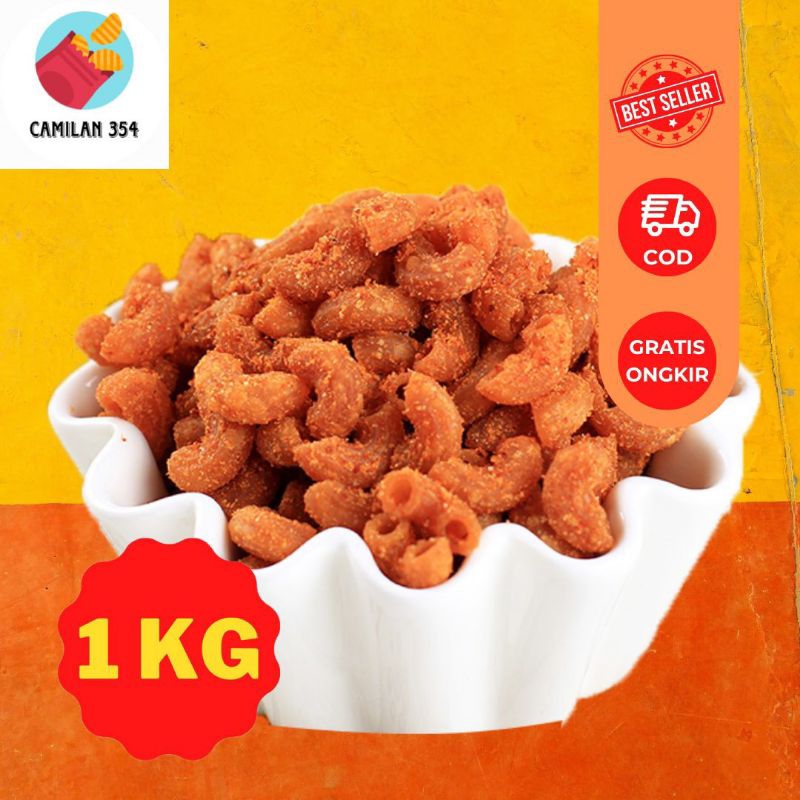 

[KILOAN] Makaroni Pipa Bantat Pedas Manis - 1000gr / Makroni Sepat Bantet 1kg Kiloan / Makanan Ringan