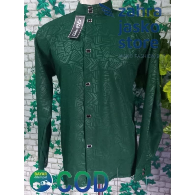 kemko sultan - kemeja embos pria lengan panjang kancing jepret size fit to XXL