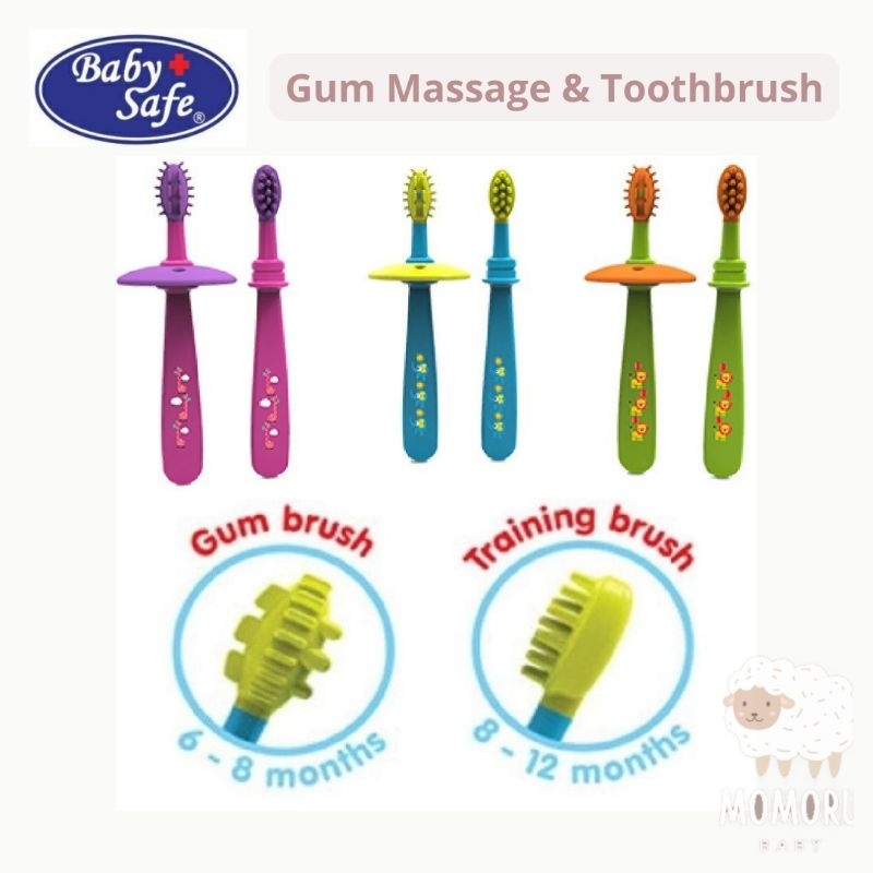 Baby Safe Gum Massage &amp; Toothbrush TB003 Sikat Gigi Silicone Bayi Anak Babysafe