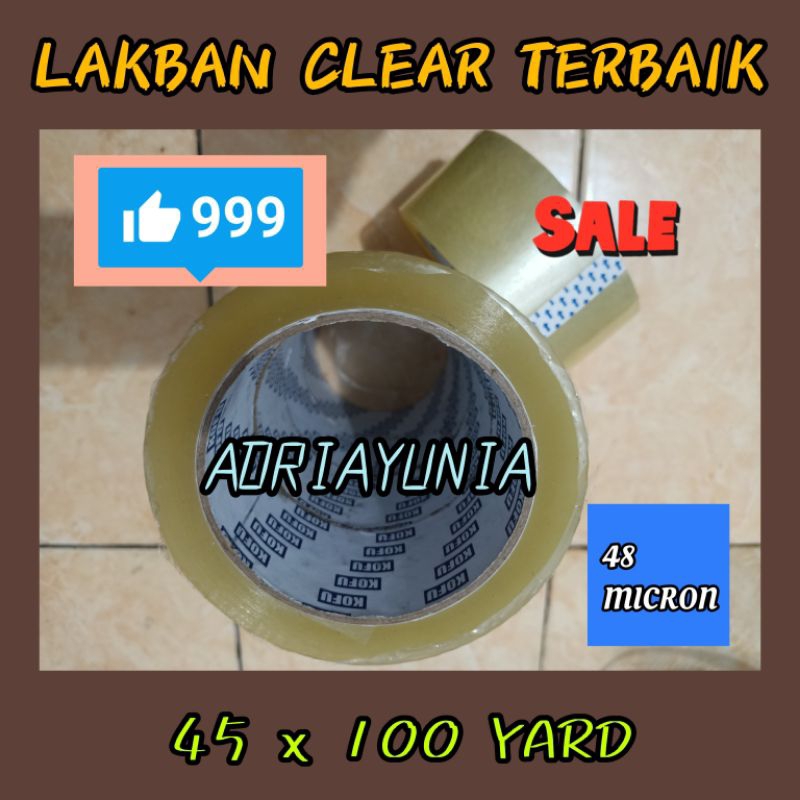 

Lakban Packing Bening 45 mm x 100 yard Murah Bagus Meriah