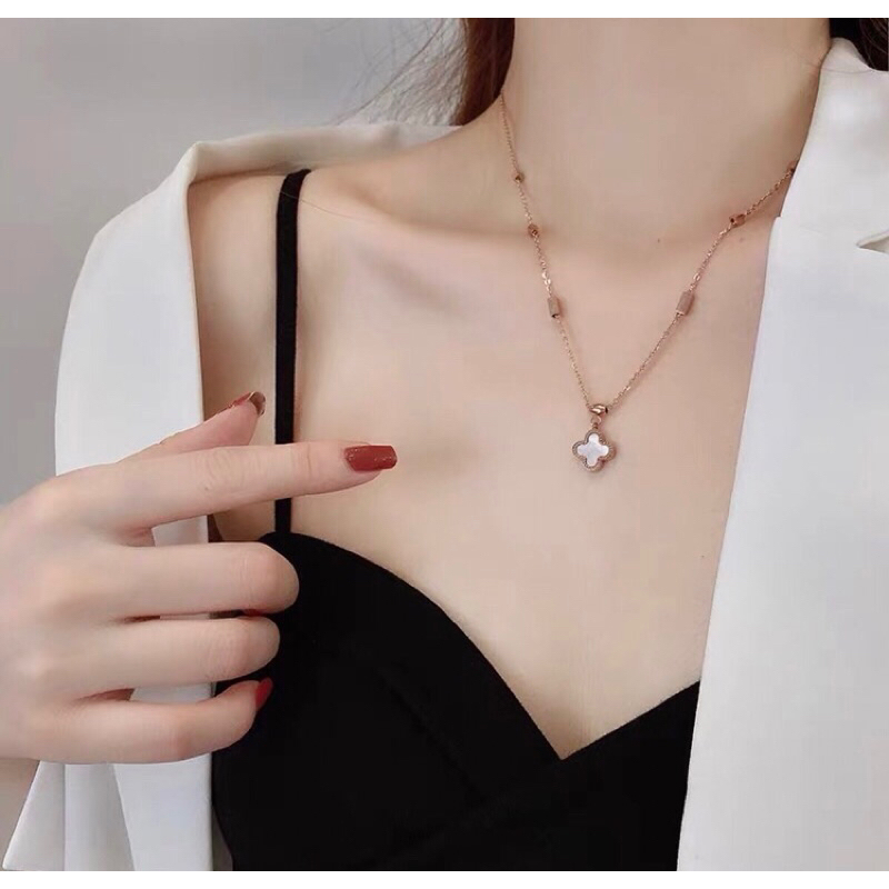 Kalung titanium wanita Model Bunga Anti karat