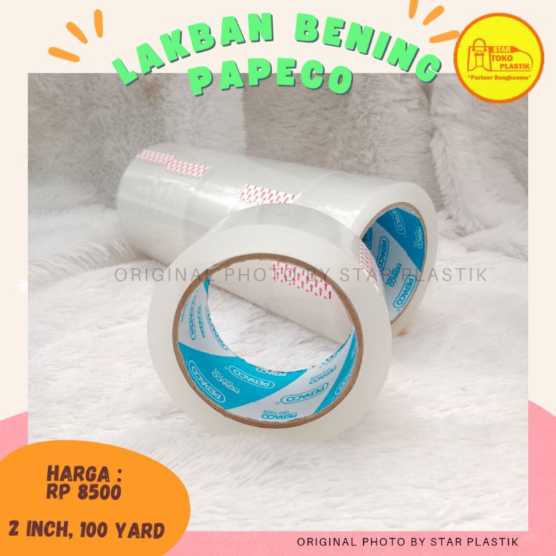 

LAKBAN ISOLASI BENING 2 INCH 100 YARD MERK PAPECO | TAPE BENING 100 YARD | SELOTIP BESAR MURAH