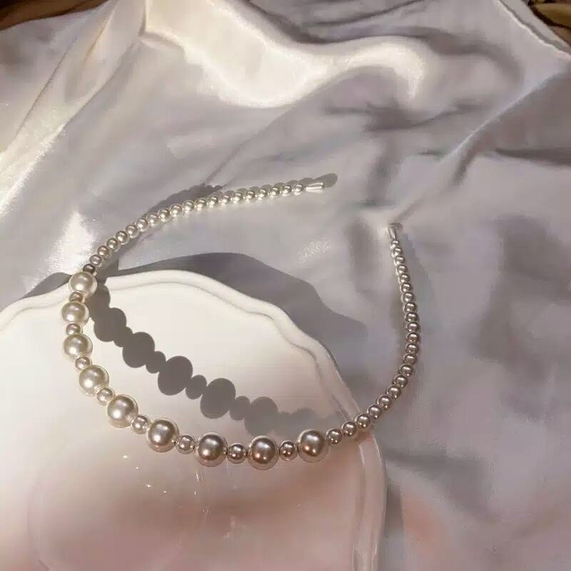 Bando Mutiara| Korean Fashion Pearl Headband Ins Princess Hairband Bando Gaya Korea Elegant Women Hair Accessoires Gift Bandana Pearl Bando Mutiara