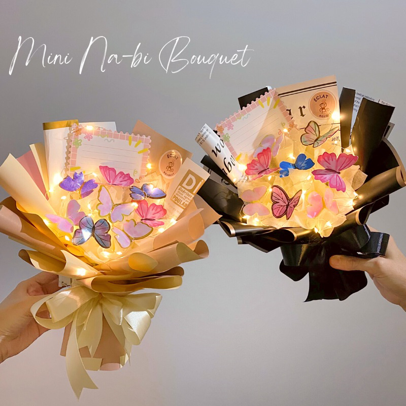 NA-BI BOUQUET SIZE MINI / BUTTERFLY BOUQUET / BUKET KUPU-KUPU / NABI BOUQUET KERTAS / BOUQUET LED / 