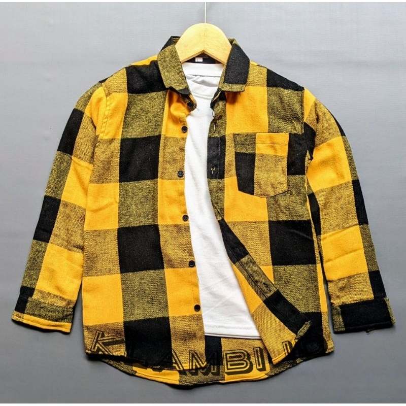 Kemeja Flanel Anak Cowok Cewek Unisex Usia 4 5 6 7 8 9 tahun klambi id