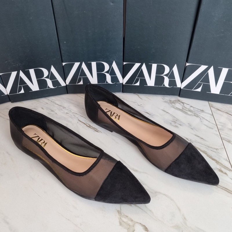 Sepatu Flat Wanita Zara Mesh Ballerinas Sepatu Flat Wanita Sepatu Flat Import Sepatu Flat Wanita Kek