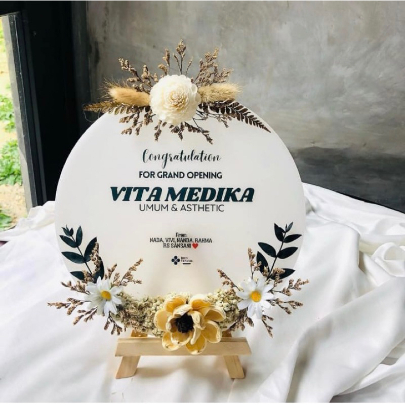 Akrilik Ucapan + Bunga Kering