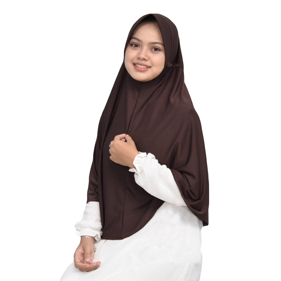 Khimar Jumbo XL Serut Jokowi Jersey Spandek Premium / Jilbab Hijab Kerudung Instan Serut Jersey Ukuran XL