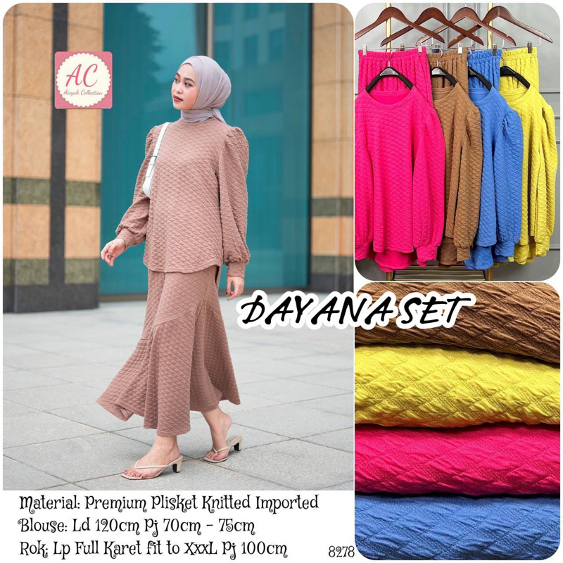 DAYANA SET ROK BAHAN KNIT IMPORT LD 120 PJ 70 ROK SKIRT PJ 100 / STELAN SETELAN ROK BAHAN KNIT BUBBL