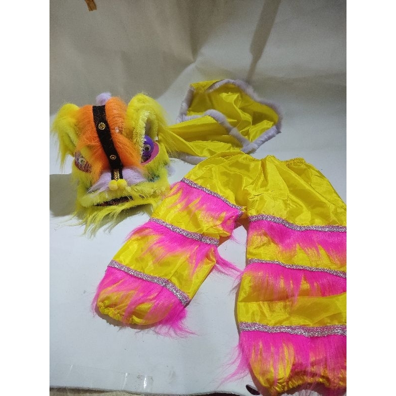 mainan anak topeng barongsai + celana barong kuning