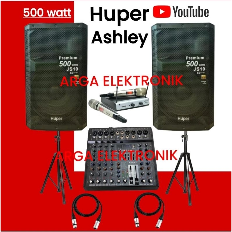 paket speaker aktif huper js10 15 inch mixer ashley bluetooth original