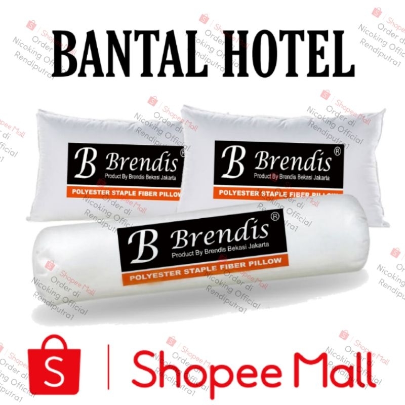 Bantal 2pcs dan Guling 1pcs Brendis Bantal Guling Hotel Tidur Kepala Bintang 5 Dijamin Empuk Lembut 