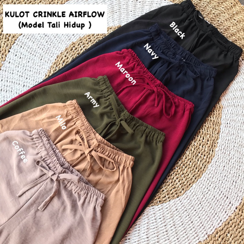 KULOT CRINKLE AIRFLOW PREMIUM KANCING 2 / CELANA KULOT CRINKLE AIRFLOW TALI HIDUP