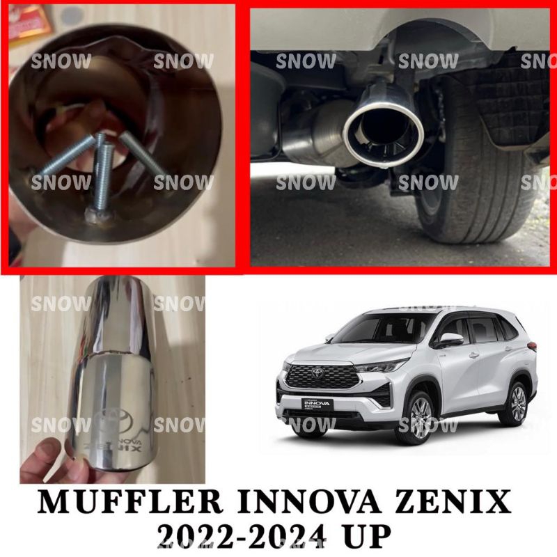 Muffler Buntut Knalpot Innova Zenix 2022 2023 2024 Stainless Emboss