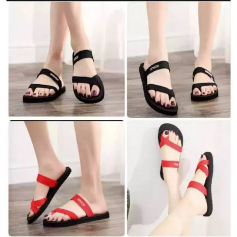 sandal jepit tali silang hengde / sandal jepit wanita tali silang sandal hengde premium pretty flat size 36-40