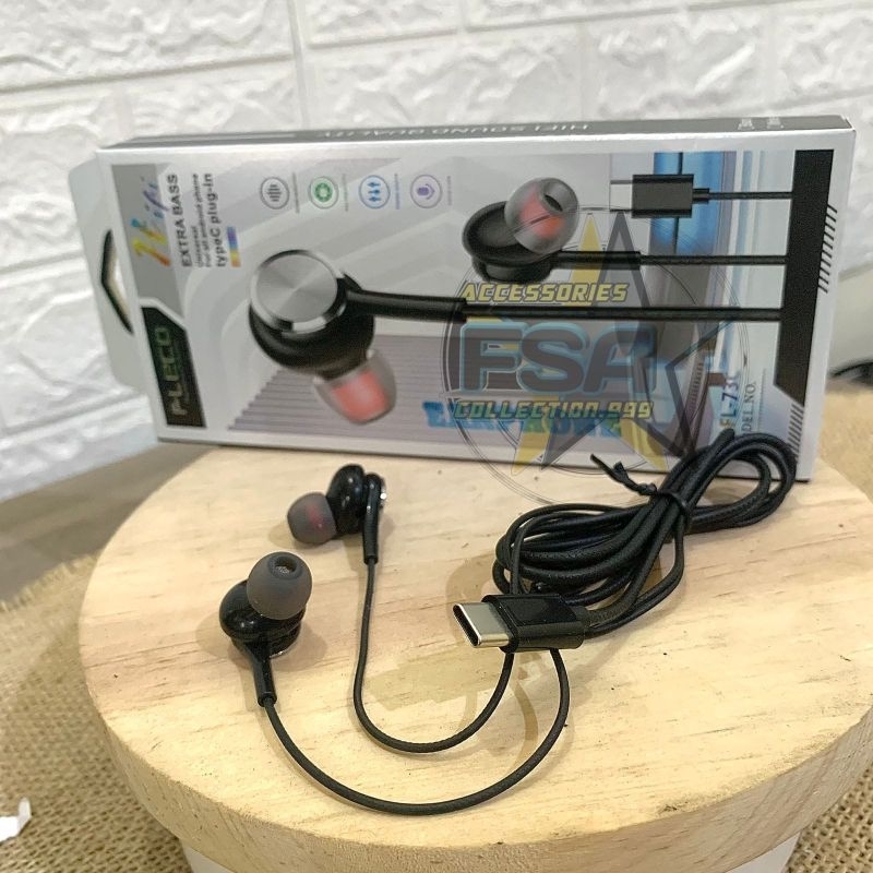 Earphone/Headset FLECO FL-73C Type C Hifi Sound Extra Bass Stereo Headset/Handsfree Jack Audio Usb Type C Plug in For A33 A53 M52 A73 S10 S20 S21 Note 10 20 Handsfree Extraa Bass Stereo