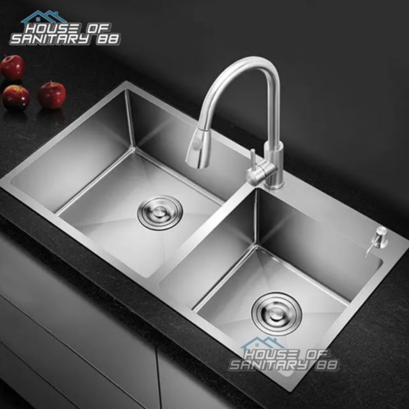Paket Kitchen sink exclusive GOLDEN HAND BY ONAN 7541 Stainless Sus 304 bak cuci piring