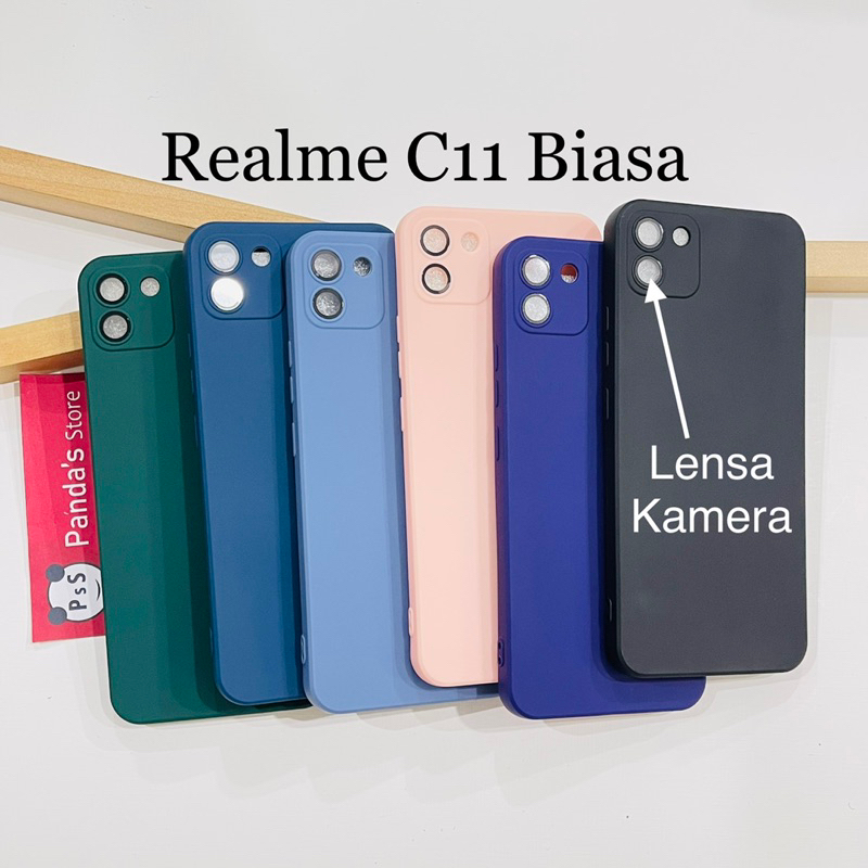 Case Realme C11 2021, C11 Biasa, C20 Lenspro Makaron Full Color Softcase Pro Lensa