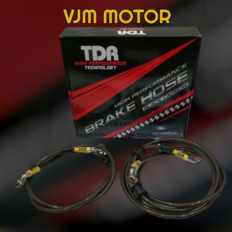 Selang Rem TDR Nmax Depan &amp; Belakang Yamaha Nmax 155 Non ABS Warna Black Carbon